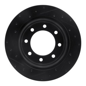 Chevrolet Express 3500 Brake Rotor (1) - Rear Right - R1 Concepts - Drilled & Slotted - Black - `01-`10